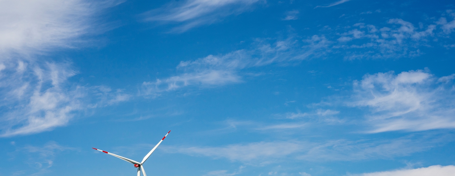 Solar wind mill on hill